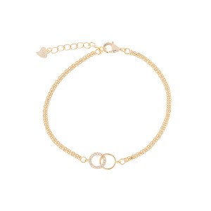 Srebrna pozłacana bransoletka 925 Dwa Koła