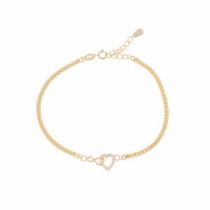 Srebrna pozłacana bransoletka 925 Serce Nieskończoności