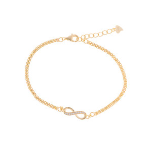 Srebrna pozłacana bransoletka 925 Symbol Nieskończoności