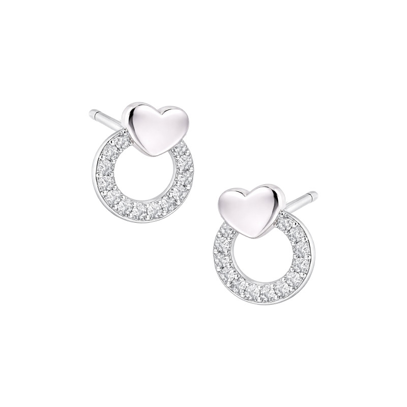 Srebrne kolczyki 925 Serce nad kołem