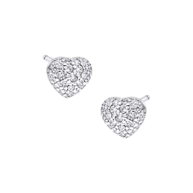 Srebrne kolczyki 925 Serce błyszczące