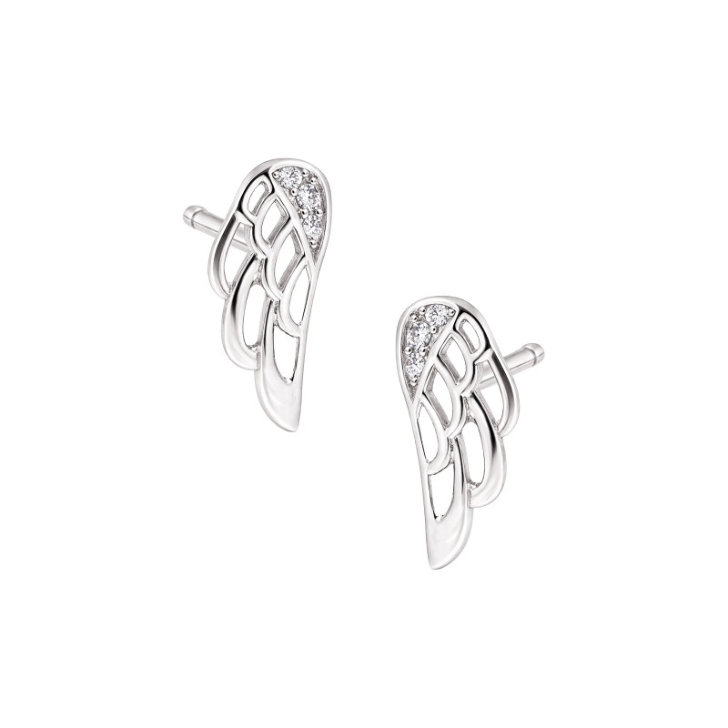 Srebrne kolczyki 925 Skrzydło cyrkonie