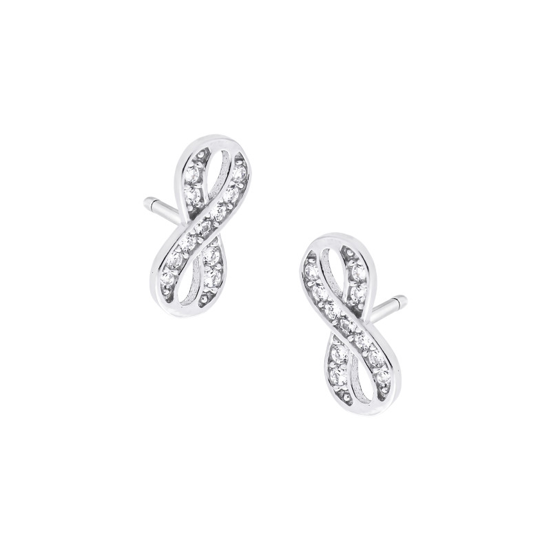 Srebrne kolczyki 925 Nieskończoność cyrkonie Blask