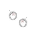 Srebrne kolczyki 925 Perła w kwiatku