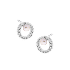 Srebrne kolczyki 925 Perła w kole
