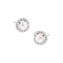 Srebrne kolczyki 925 Perła w kwiatku