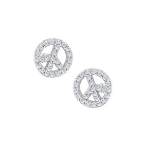 Srebrne kolczyki 925 Pacyfka cyrkonie