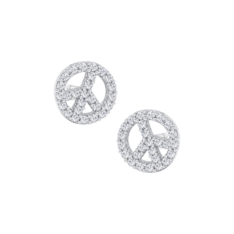 Srebrne kolczyki 925 Pacyfka cyrkonie