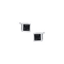 Srebrne kolczyki 925 Czarny Kwadrat Big