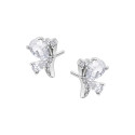 Srebrne kolczyki 925 Wiszące białe Łezki cyrkonie