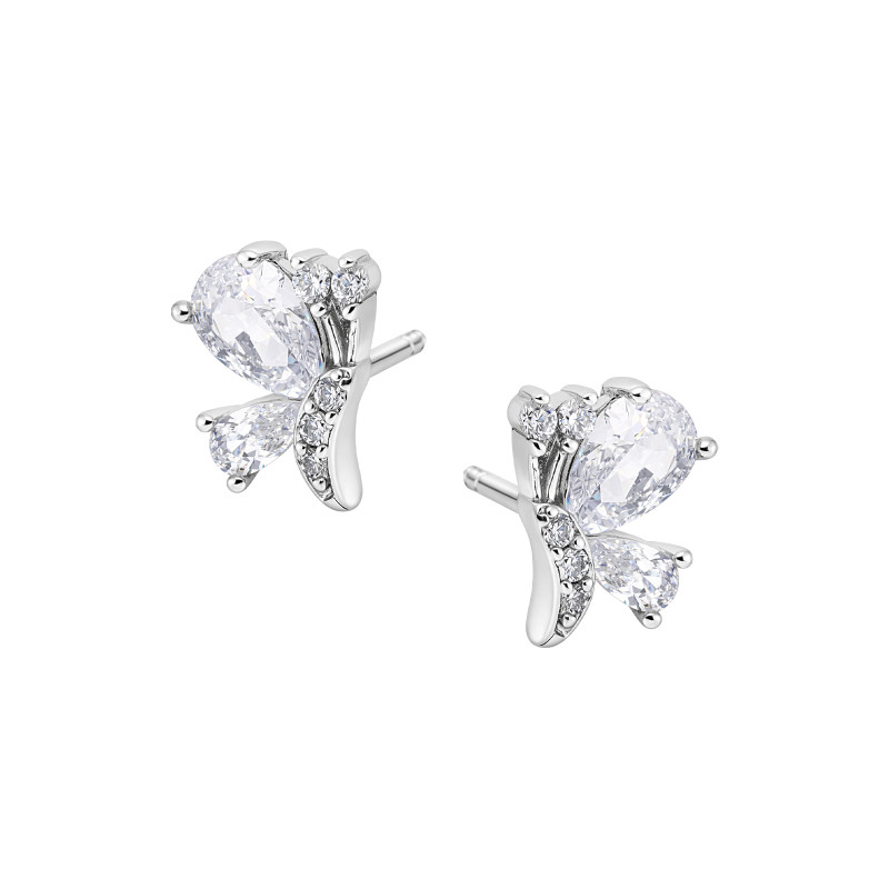 Srebrne kolczyki 925 Motylki Skrzydła Cyrkonie