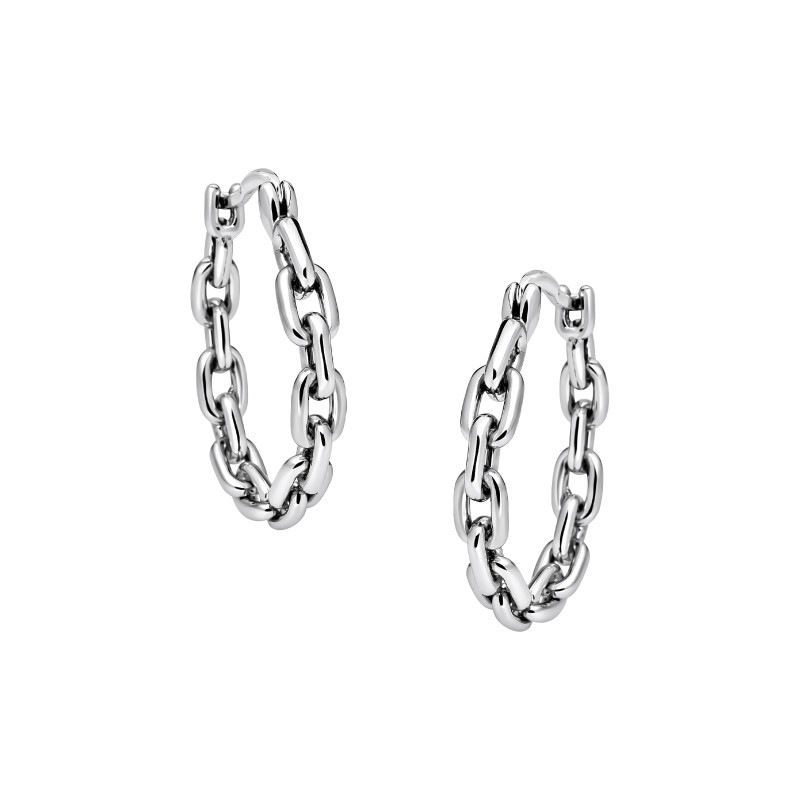 Srebrne kolczyki 925 Okrągłe Łańcuszkowe Chain