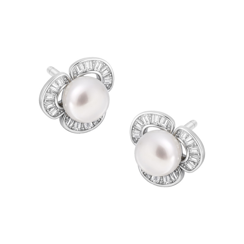 Srebrne kolczyki 925 Błyszcząca Perła
