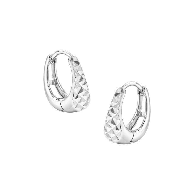 Srebrne kolczyki 925 Koła z diamentowanym wzorem