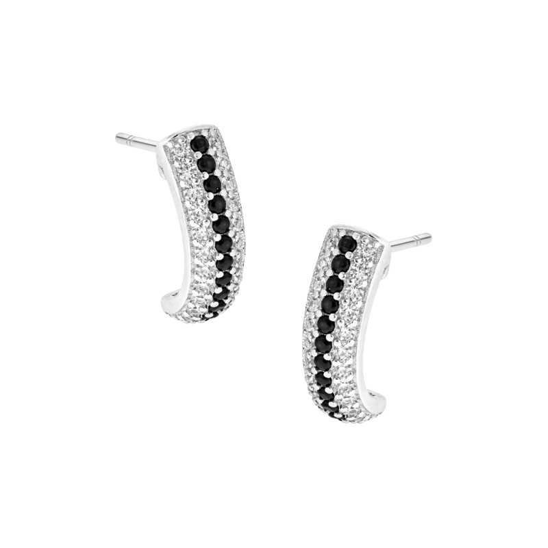 Srebrne kolczyki 925 Blaszki zawinięte cyrkonie