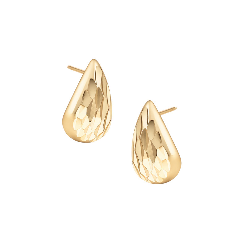 Srebrne pozłacane kolczyki 925 Drops diamentowany maxi