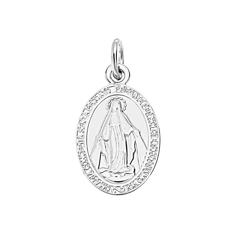 Srebrna zawieszka 925 Matka Boska medalik komunia prezent