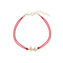 Srebrna bransoletka 925 połączone serca ażurowe czerwony sznurek