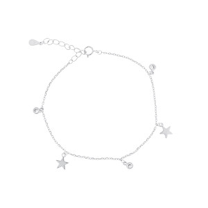 Srebrna bransoletka 925 gwiazdki