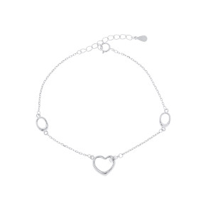 Srebrna bransoletka 925 delikatne serce