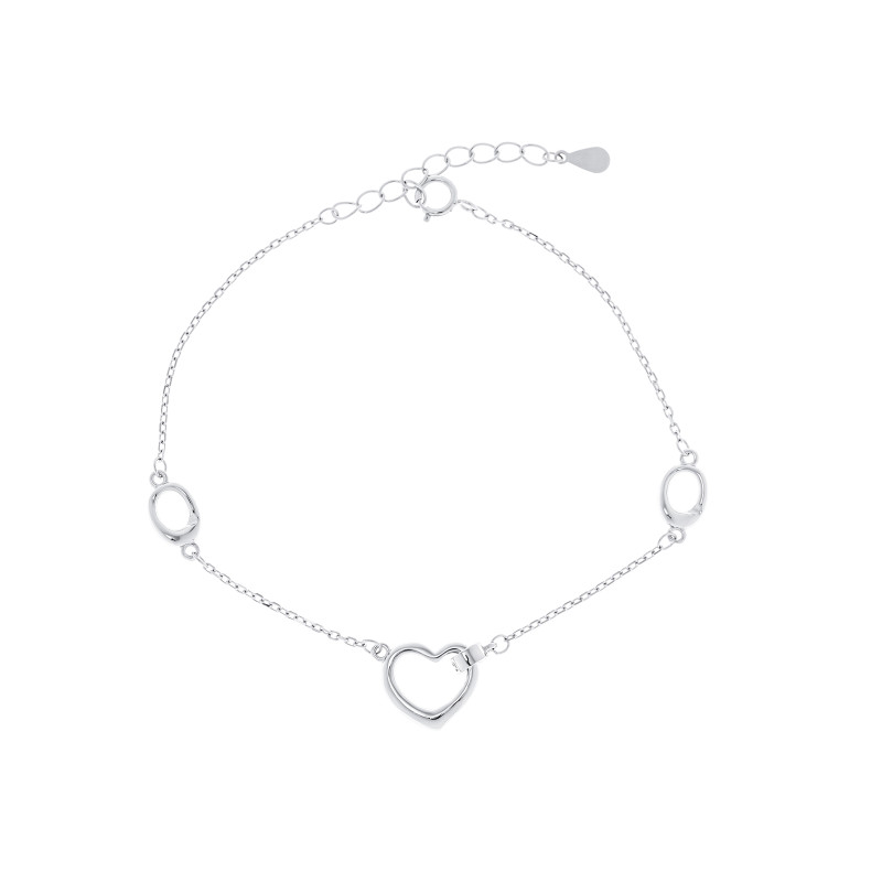 Srebrna bransoletka 925 delikatne serce