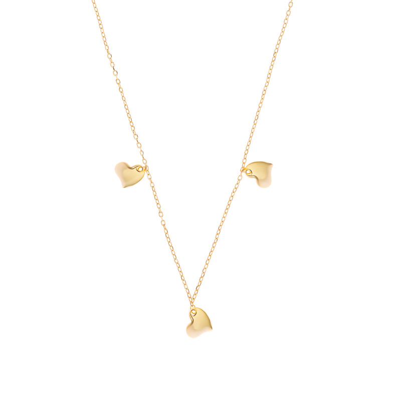 Srebrny pozłacany naszyjnik 925 trzy serca