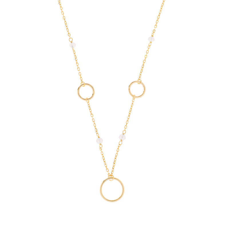 Srebrny pozłacany naszyjnik 925 trzy koła