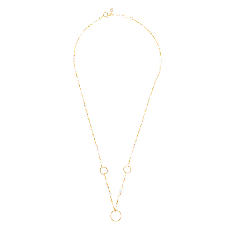 Srebrny pozłacany naszyjnik 925 trzy koła