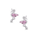 Srebrne Kolczyki 925 Różowy Lisek dla małej damy