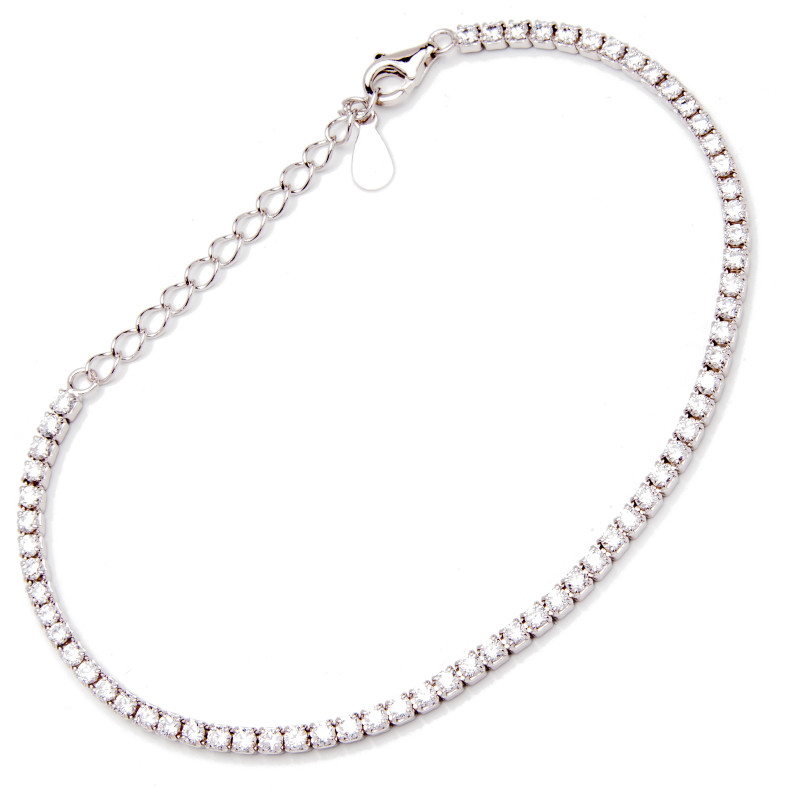 Srebrna Bransoletka 925 z białymi cyrkoniami