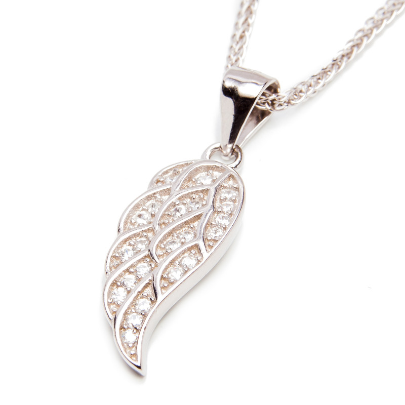 Srebrny komplet 925 skrzydło z cyrkoniami