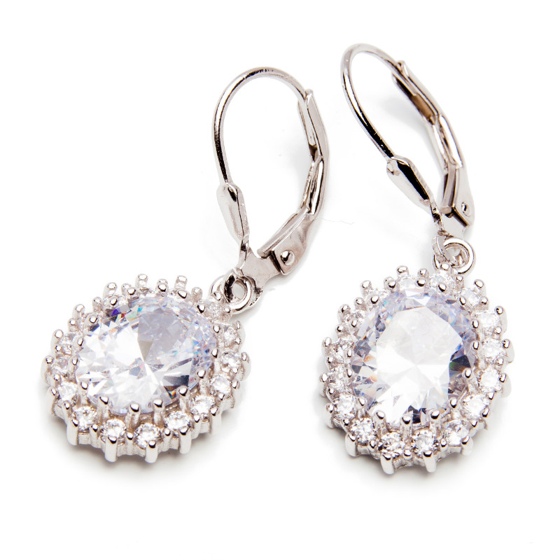 Komplet srebrny biała cyrkonia