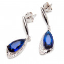 Komplet srebrny granatowa cyrkonia