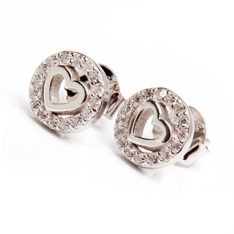 Srebrne kolczyki 925 serce