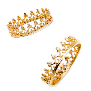 Złoty pierścionek 585 królewska korona