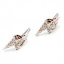 Srebrne kolczyki skrzydła białe cyrkonie