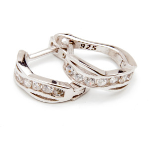 Srebrne kolczyki białe cyrkonie