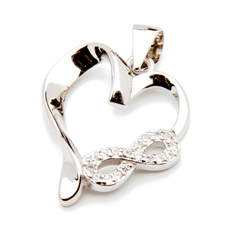 Srebrna zawieszka 925 Serce Nieskończoność