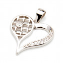 Srebrna zawieszka serce z cyrkoniami
