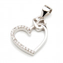 Srebrna zawieszka serce z cyrkonią