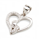 Srebrna zawieszka serce z pierścionkiem