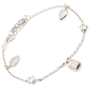 Srebrna bransoletka gwiezdne listki