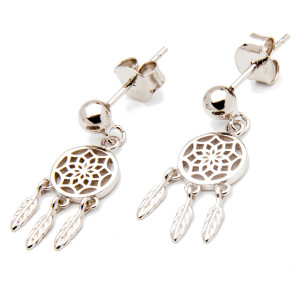 Srebrne kolczyki 925 łapacz snów