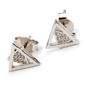 Srebrne kolczyki 925 trójkąty