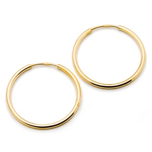 Srebrne Pozłacane kolczyki 925 Koła 24 mm