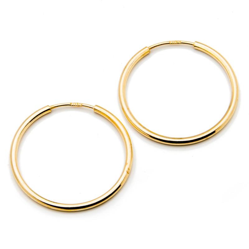 Srebrne Pozłacane kolczyki 925 Koła 24 mm