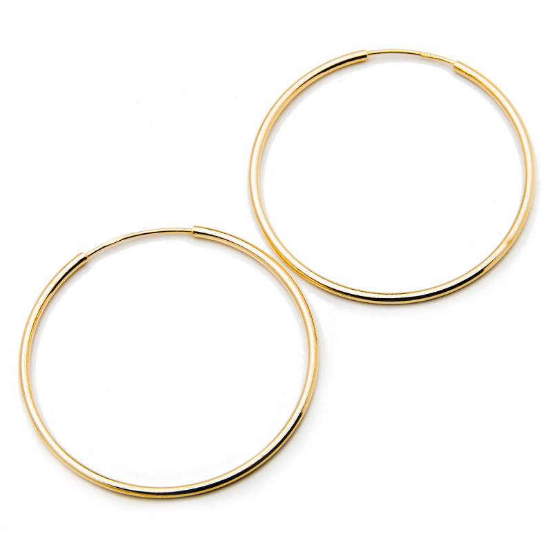 Srebrne Pozłacane kolczyki 925  Koła 40 mm