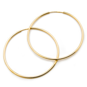 Pozłacane kolczyki koła 50 mm