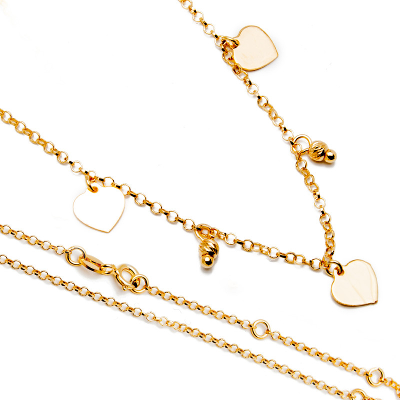 Srebrny pozłacany naszyjnik celebrytka serduszka