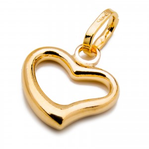 Złoty wisiorek 585 lśniące serduszko